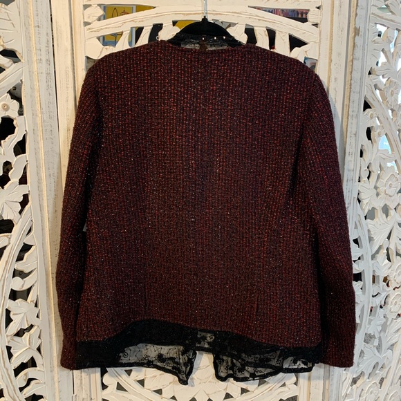 Chico’s Holiday Sparkle Sequin Jacket with Lace trim details - Medium - Picture 4 of 10